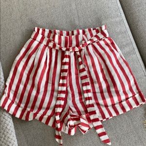Red striped shorts